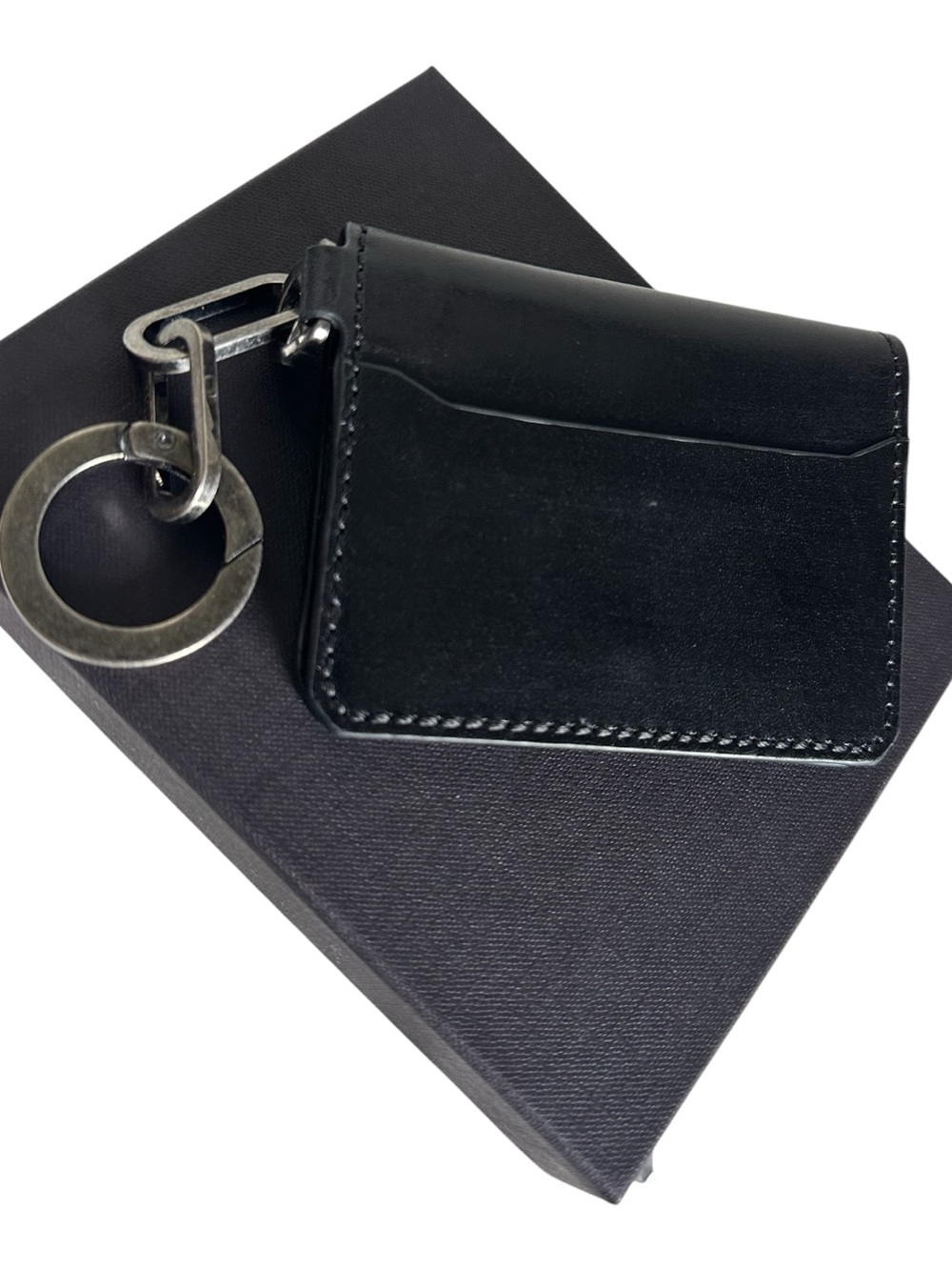 Dolce & Gabbana Black Leather Card Holder Keychain Wallet NWT and Box - Picture 10 of 11